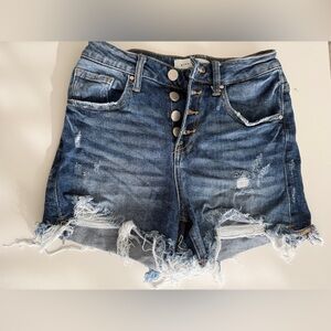 Distressed Denim Women Shorts Sz S 26/27